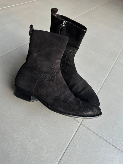 Dior Homme AW07 “Navigate” western Cuban heel suede boots