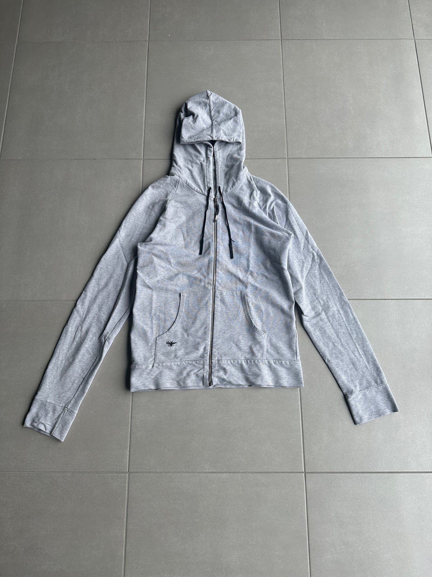 Dior Homme SS04 "strip" Bee motif zip-up hoodie