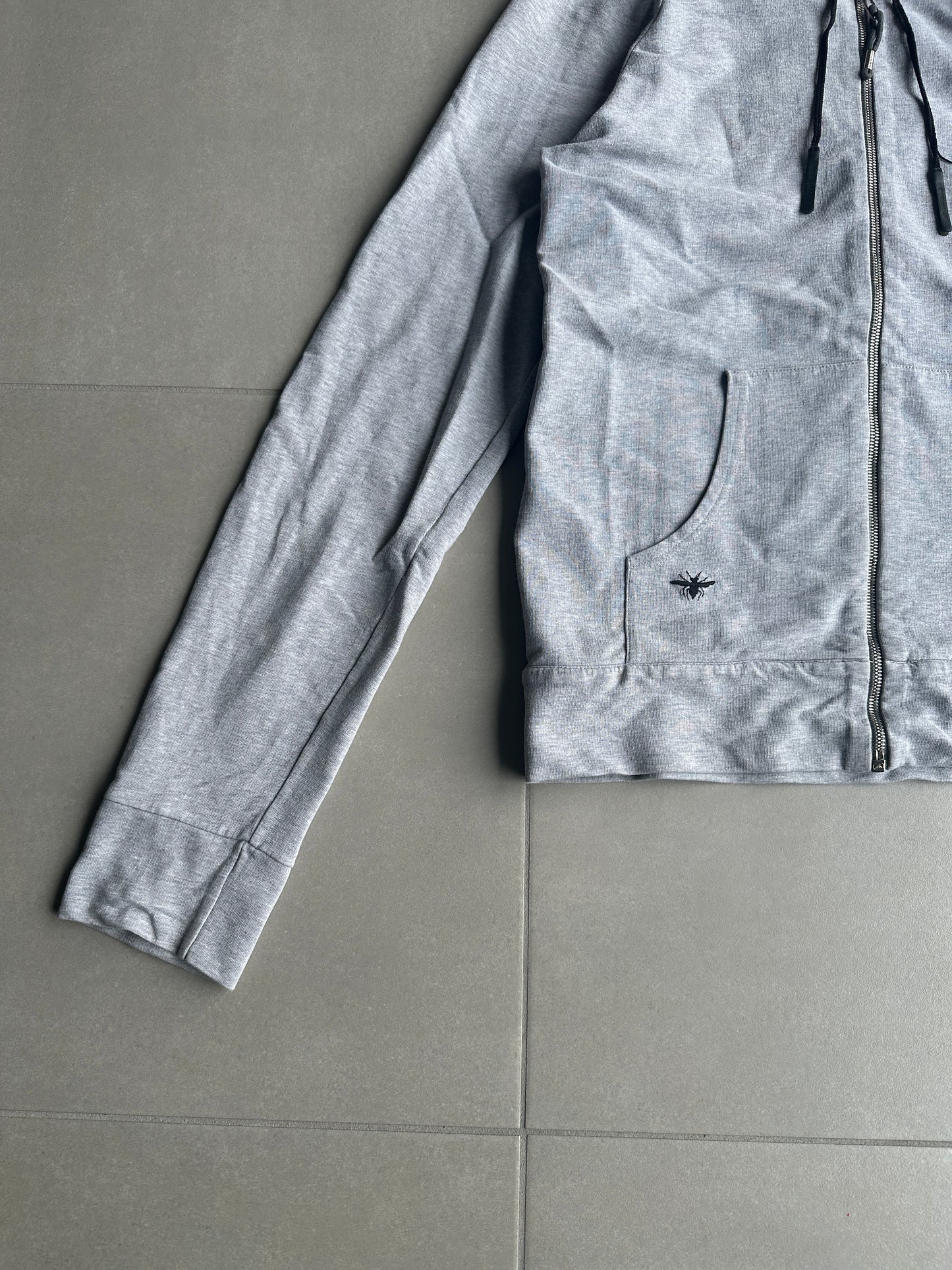 Dior Homme SS04 "strip" Bee motif zip-up hoodie