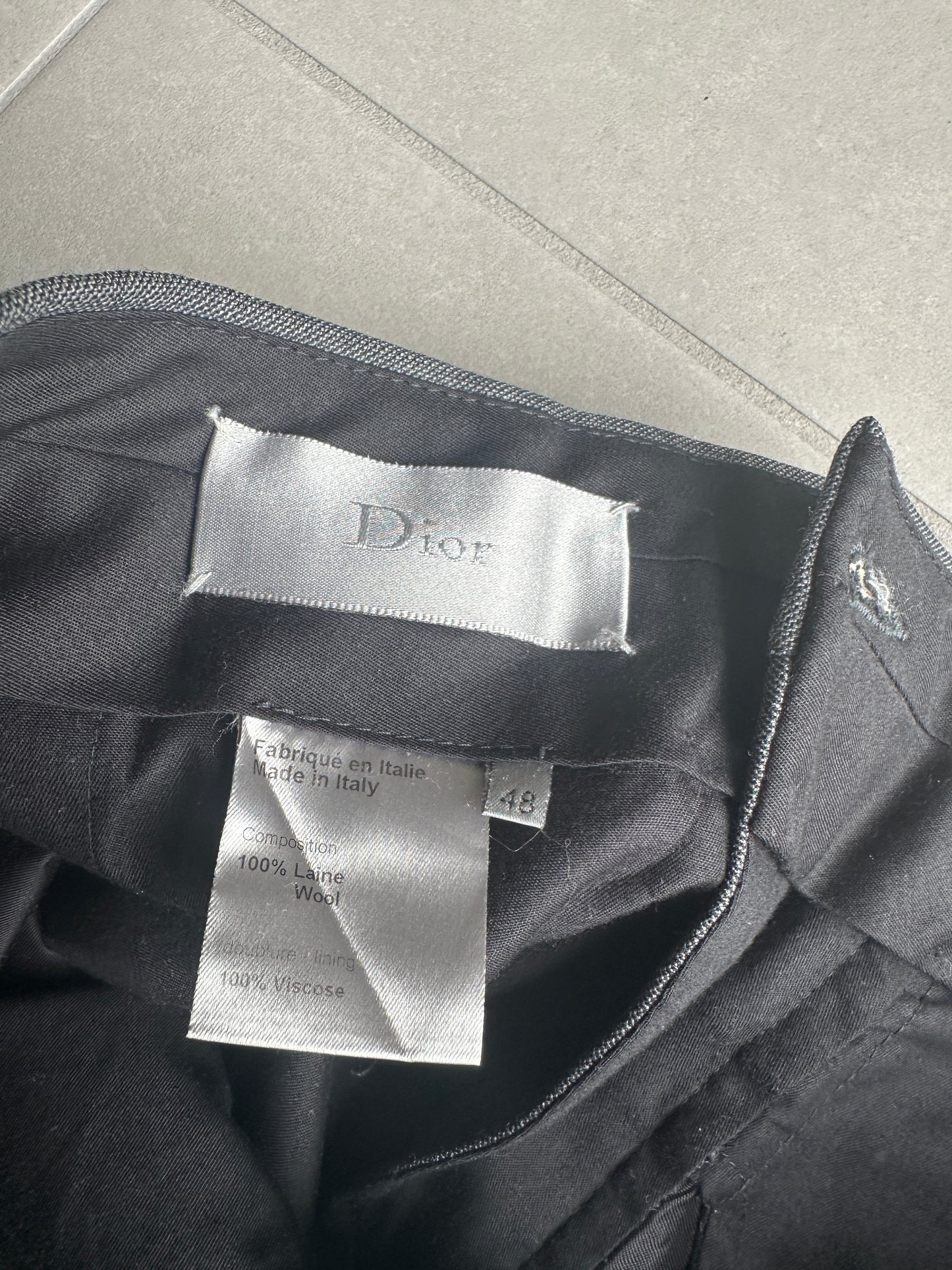 Dior homme AW07 "Navigate" belted wool trousers