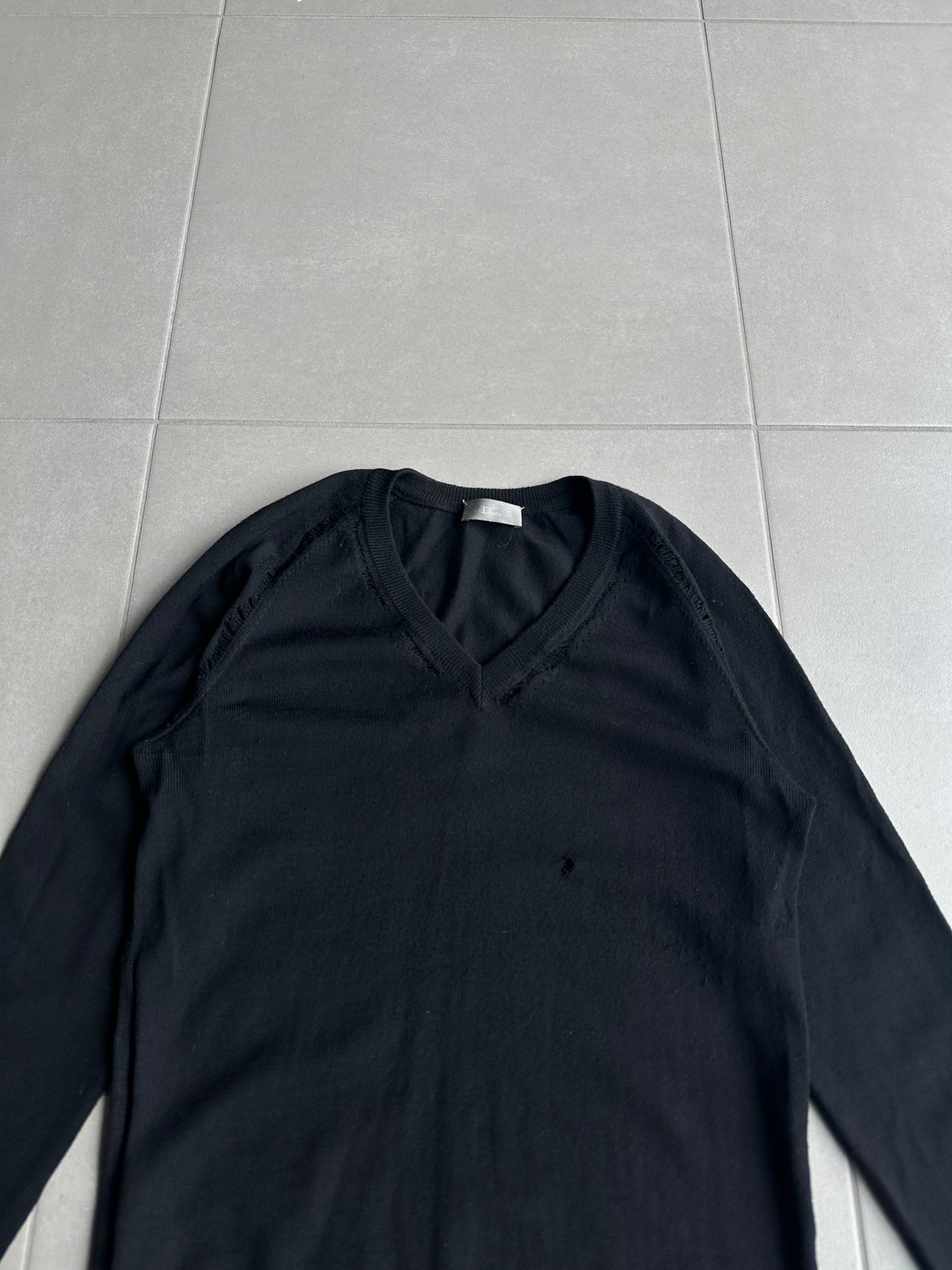 Dior Homme SS07 distressed V-neck sweater