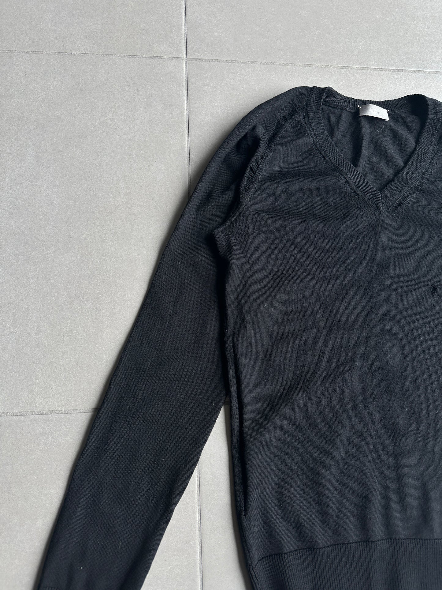 Dior Homme SS07 distressed V-neck sweater