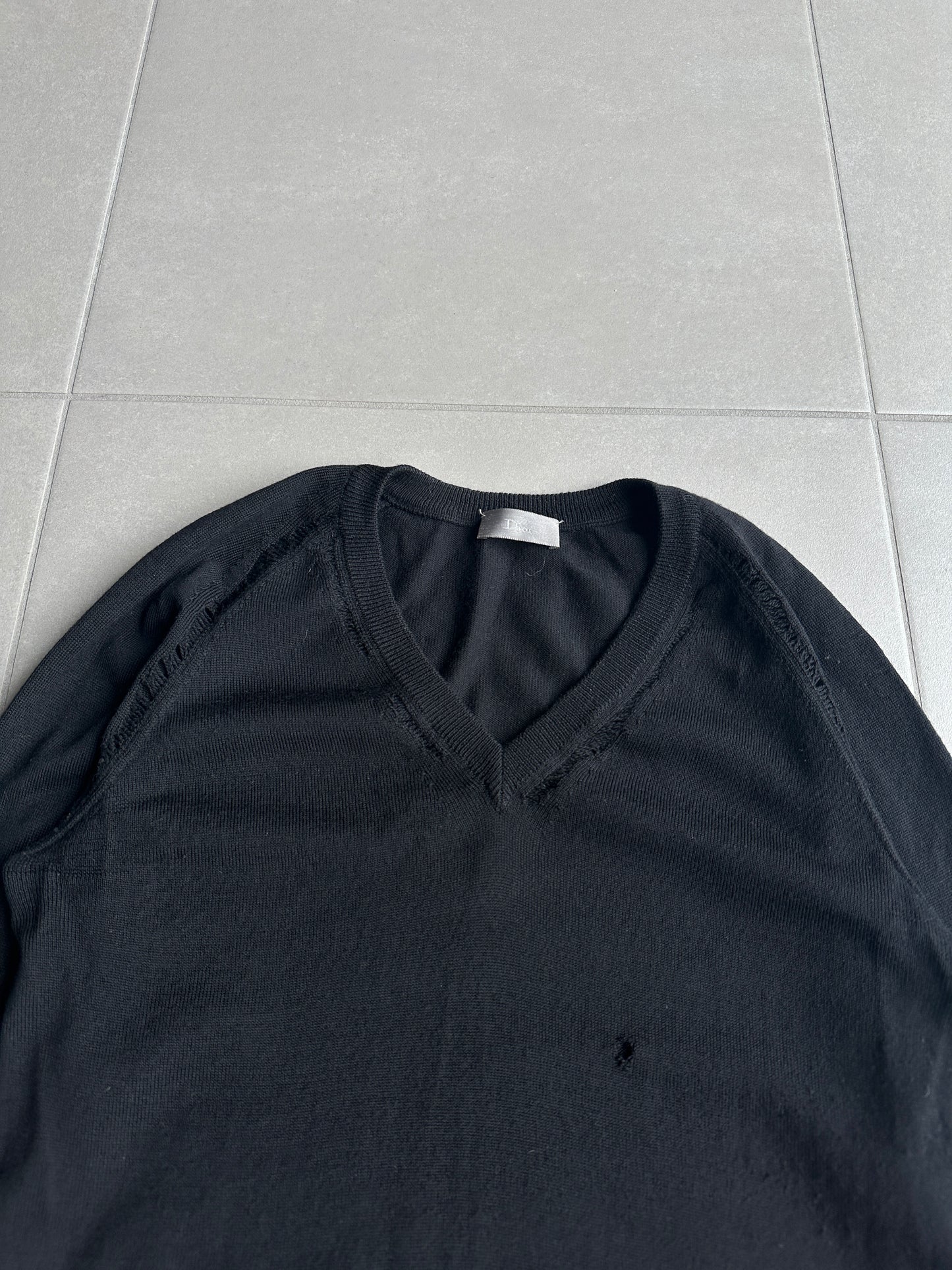Dior Homme SS07 distressed V-neck sweater