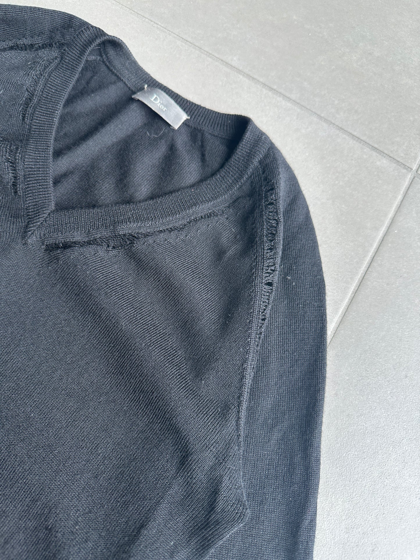 Dior Homme SS07 distressed V-neck sweater