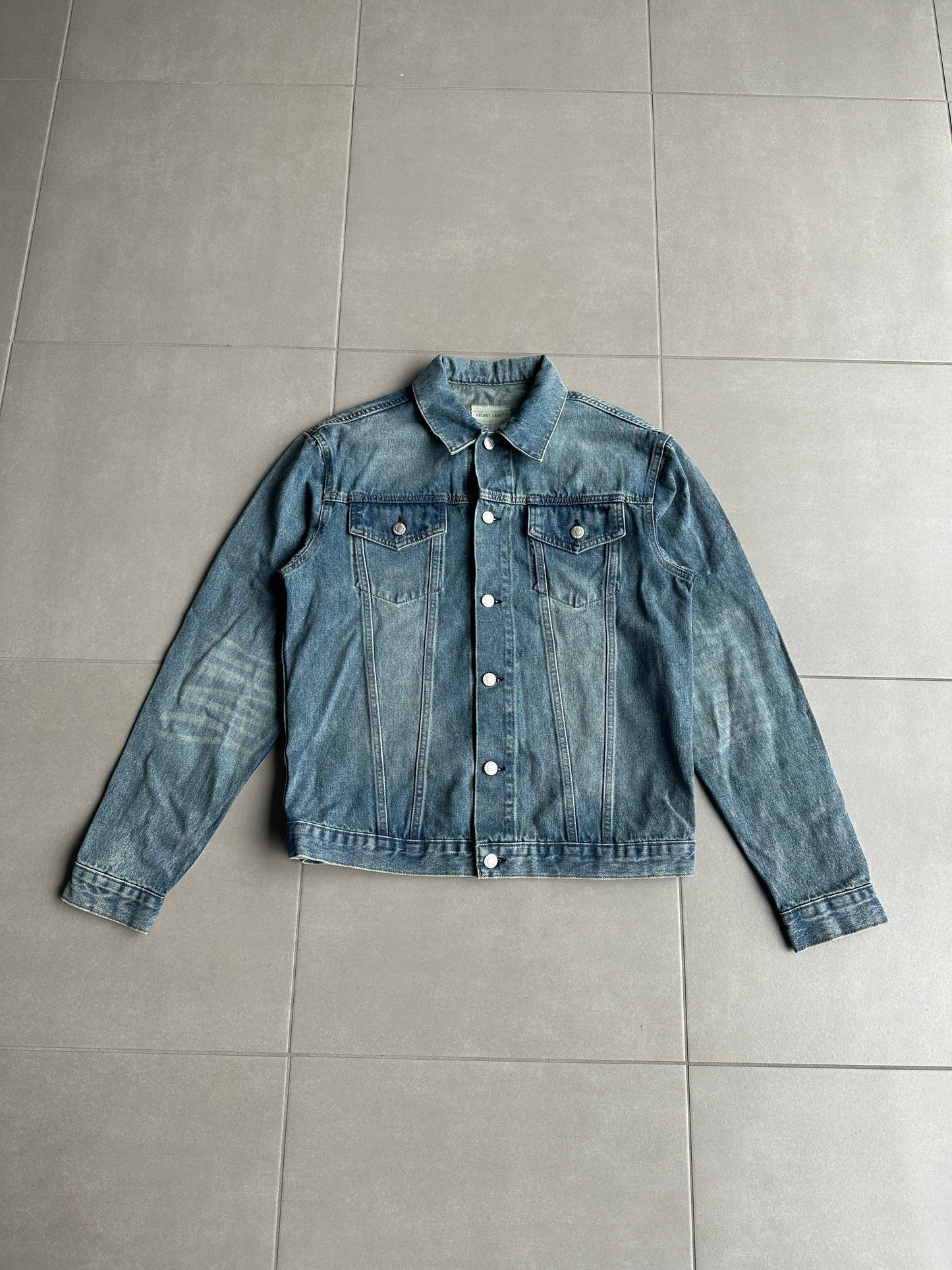 Helmut Lang Circa 2000’s  vintage sanded denim trucker jacket