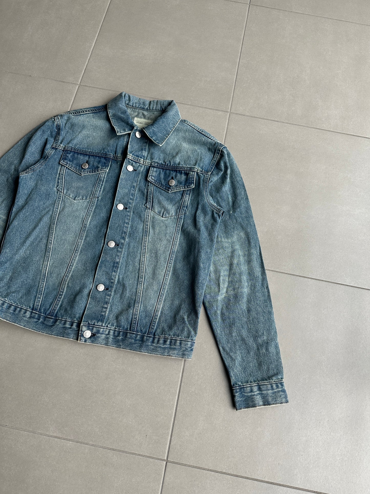 Helmut Lang Circa 2000’s  vintage sanded denim trucker jacket