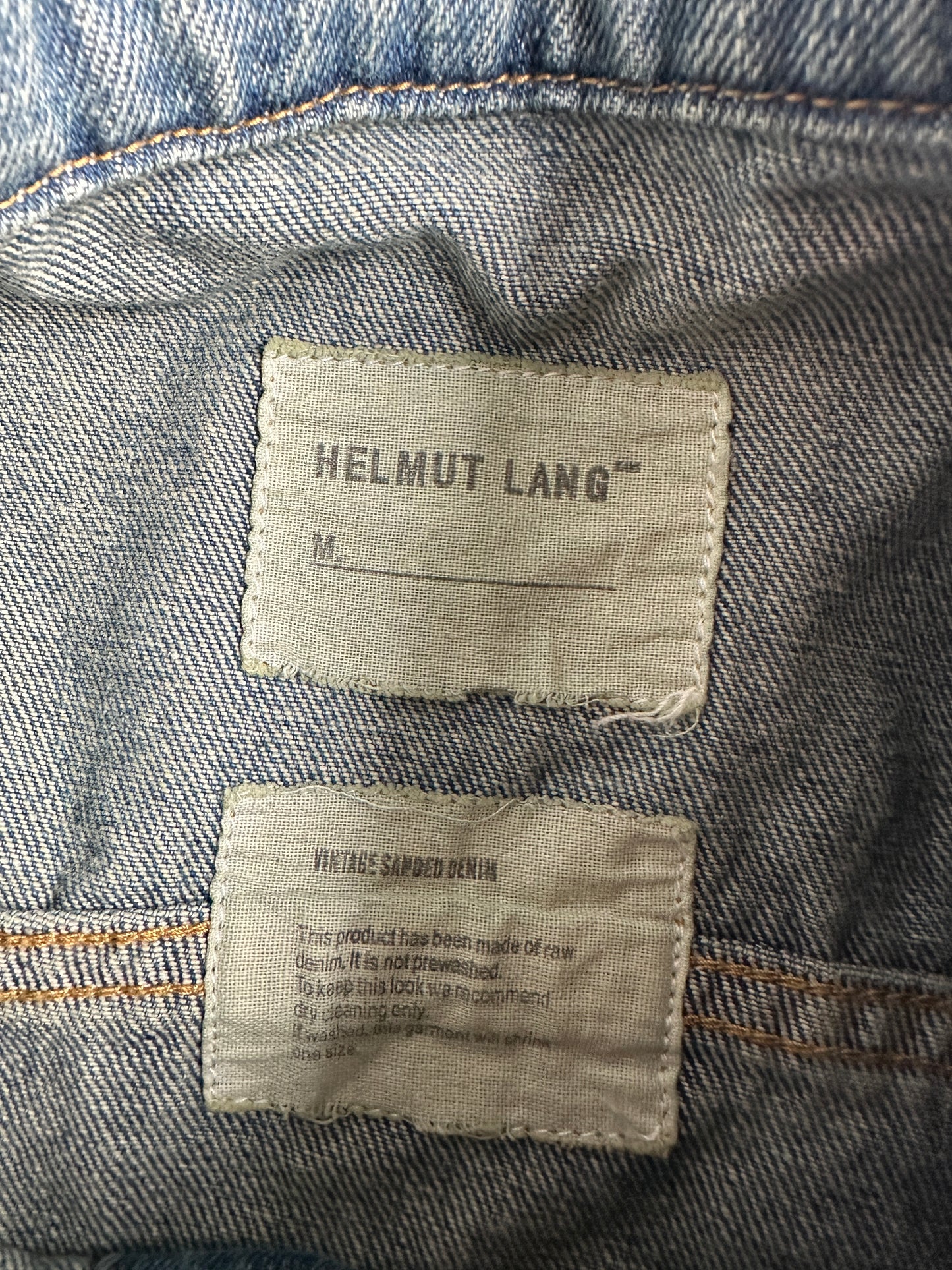 Helmut Lang Circa 2000’s  vintage sanded denim trucker jacket