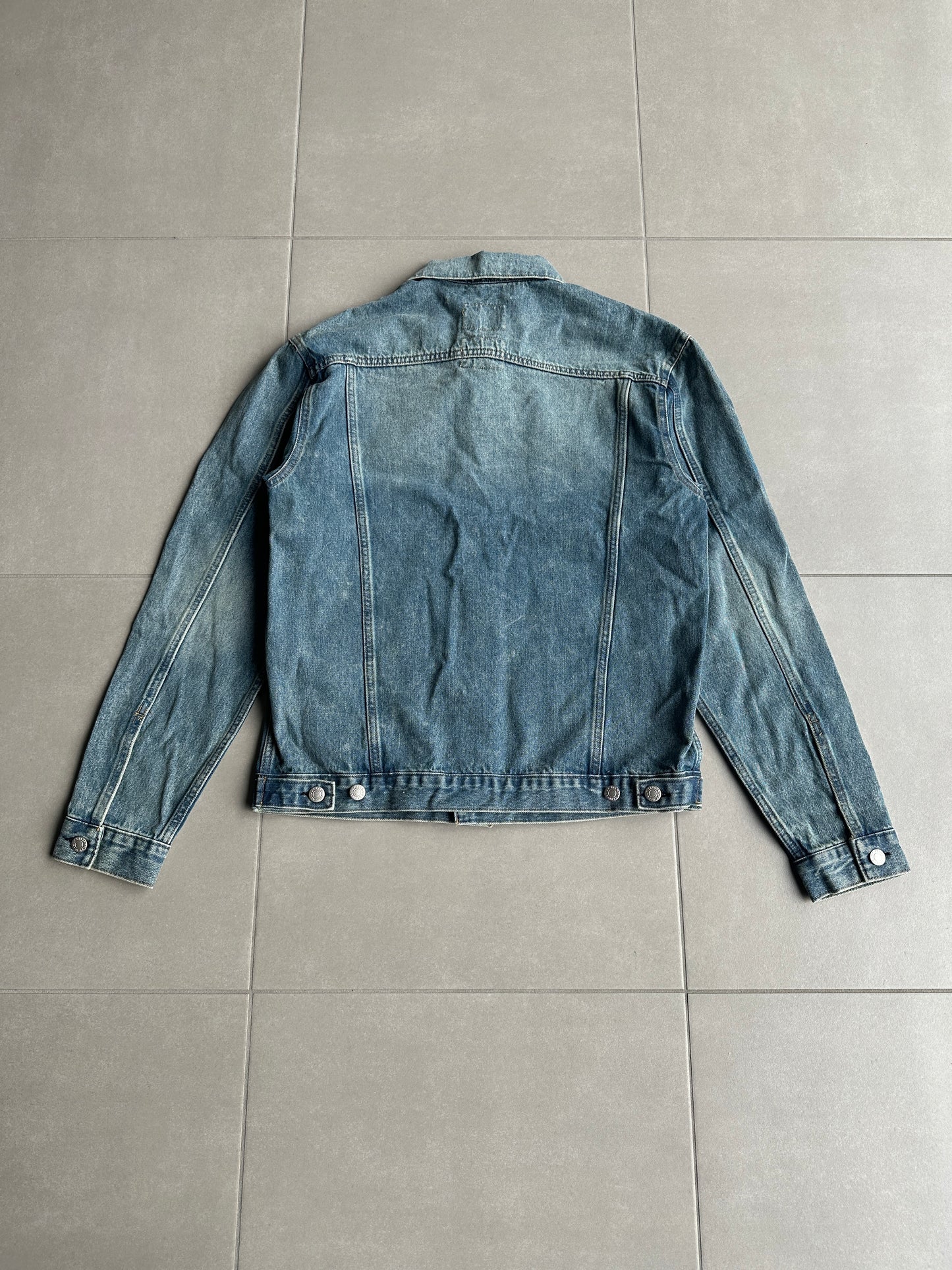 Helmut Lang Circa 2000’s  vintage sanded denim trucker jacket
