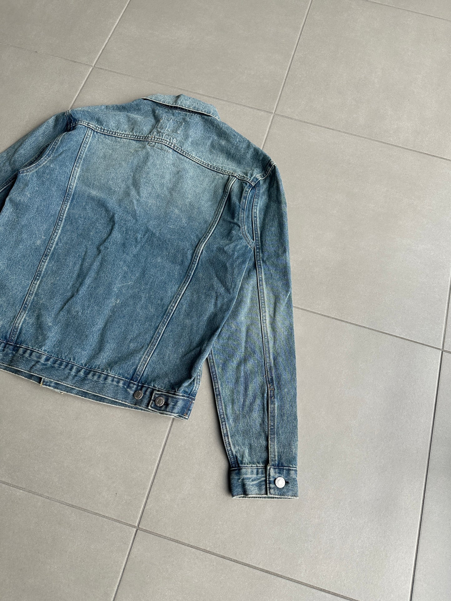 Helmut Lang Circa 2000’s  vintage sanded denim trucker jacket