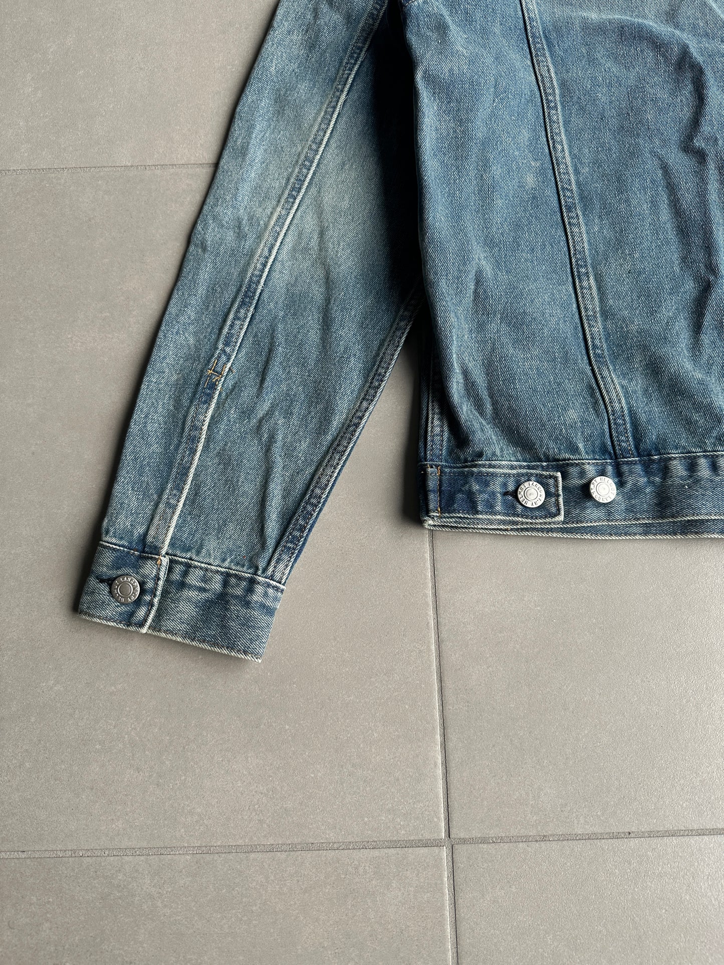 Helmut Lang Circa 2000’s  vintage sanded denim trucker jacket
