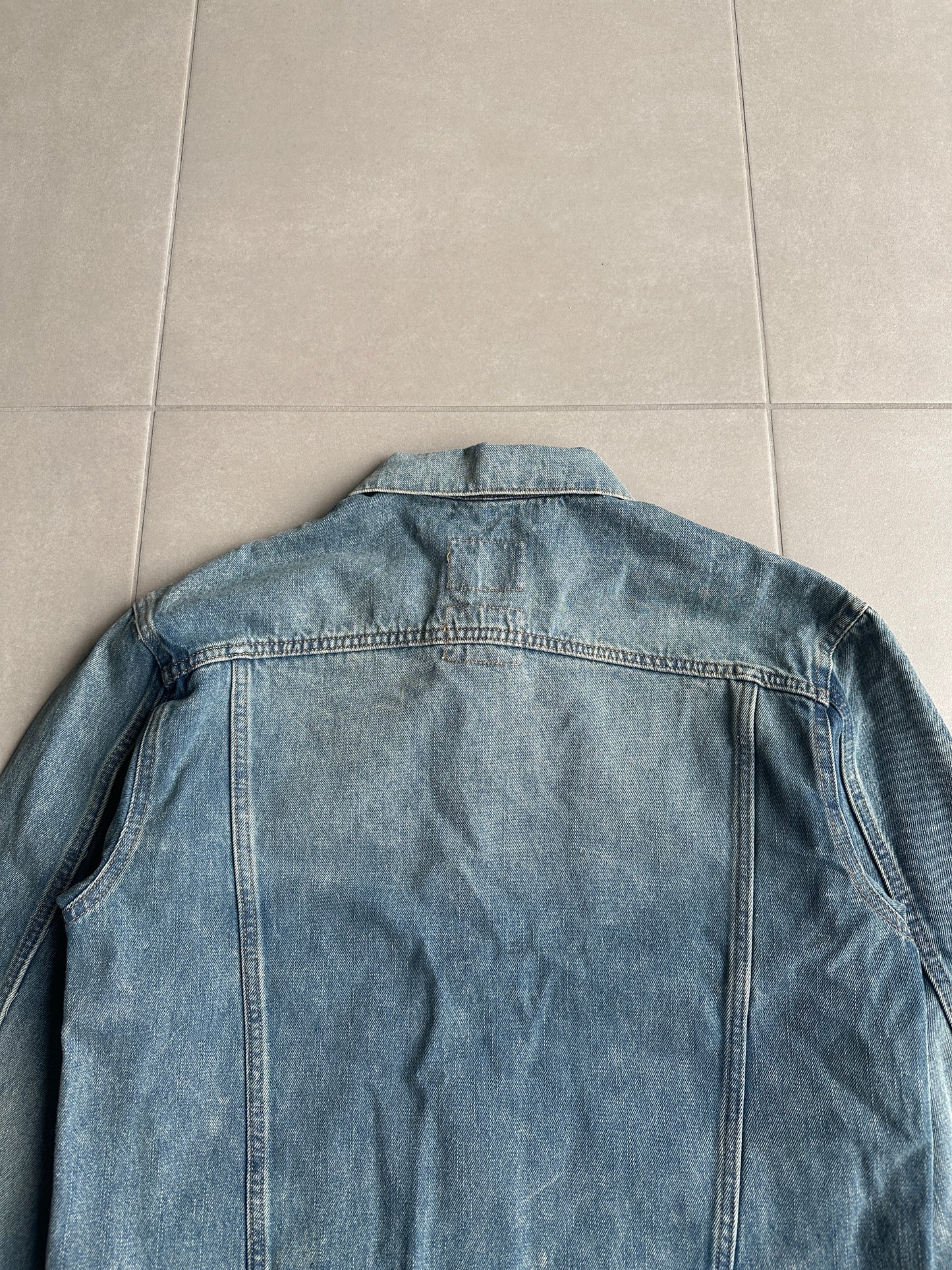 Helmut Lang Circa 2000’s  vintage sanded denim trucker jacket