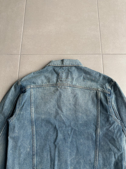 Helmut Lang Circa 2000’s  vintage sanded denim trucker jacket