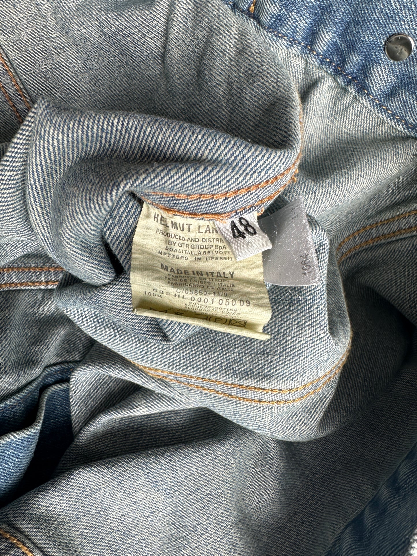 Helmut Lang Circa 2000’s  vintage sanded denim trucker jacket