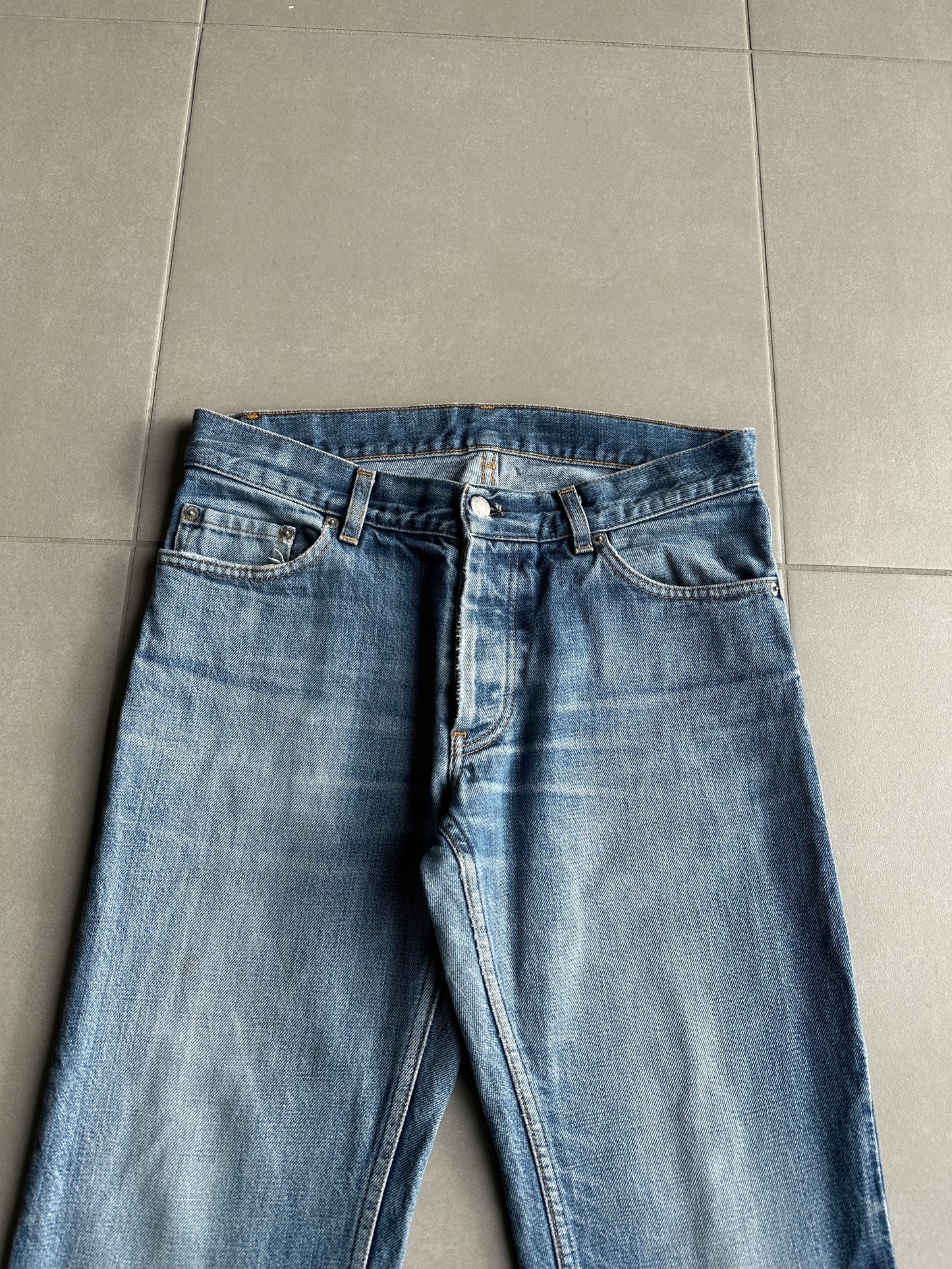 Helmut Lang Circa 2000’s  blue washed bootcut denim