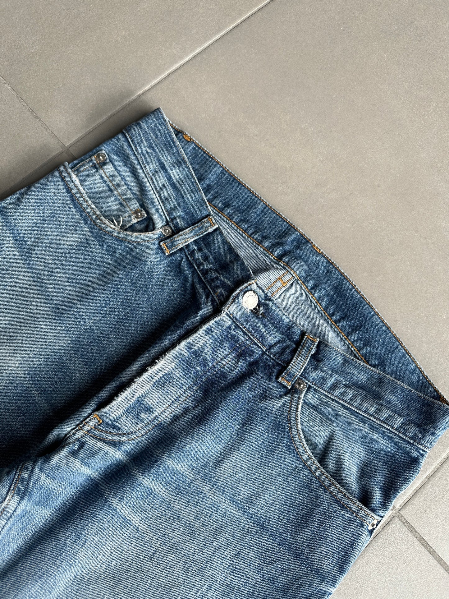 Helmut Lang Circa 2000’s  blue washed bootcut denim