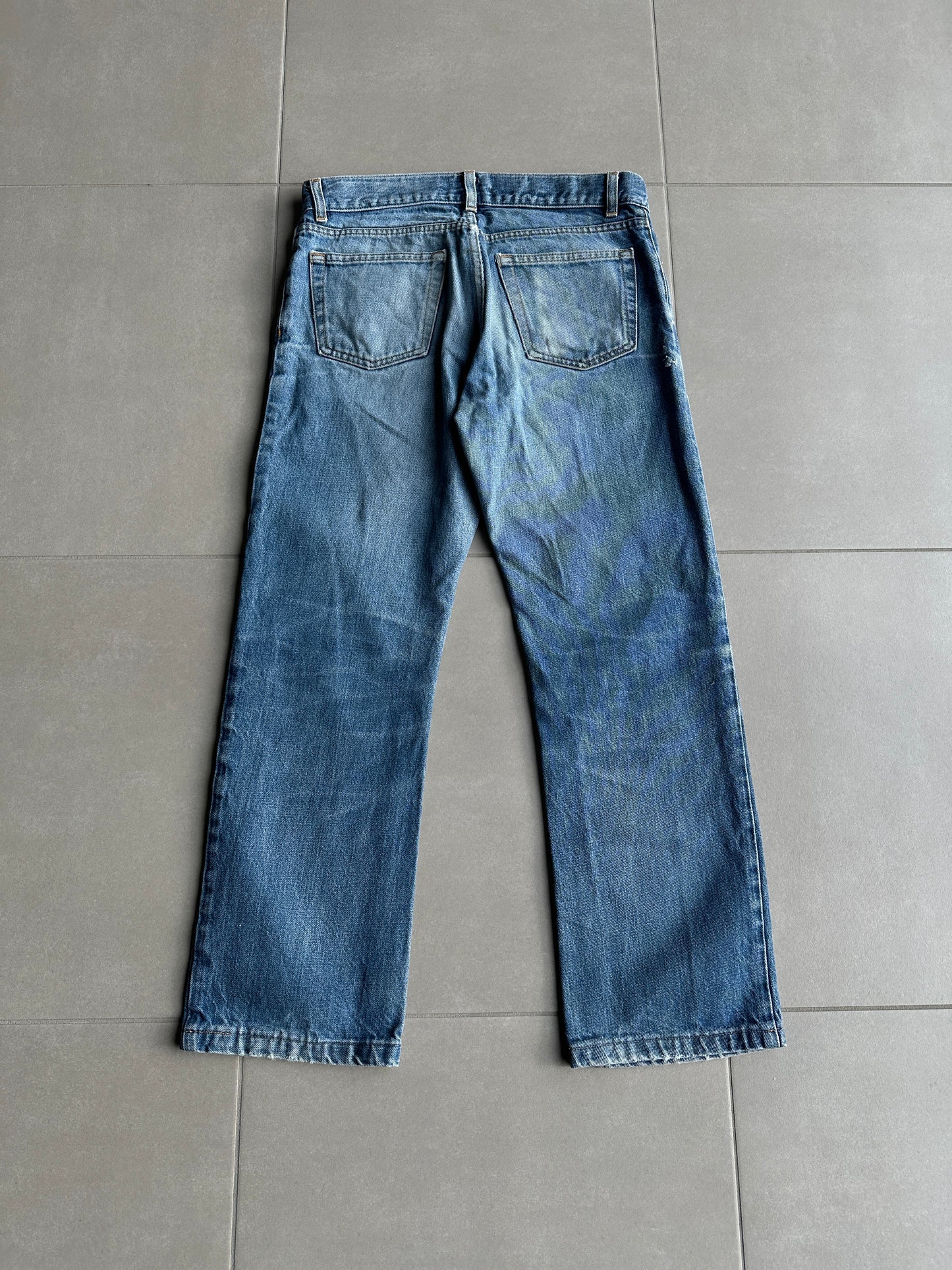 Helmut Lang Circa 2000’s  blue washed bootcut denim