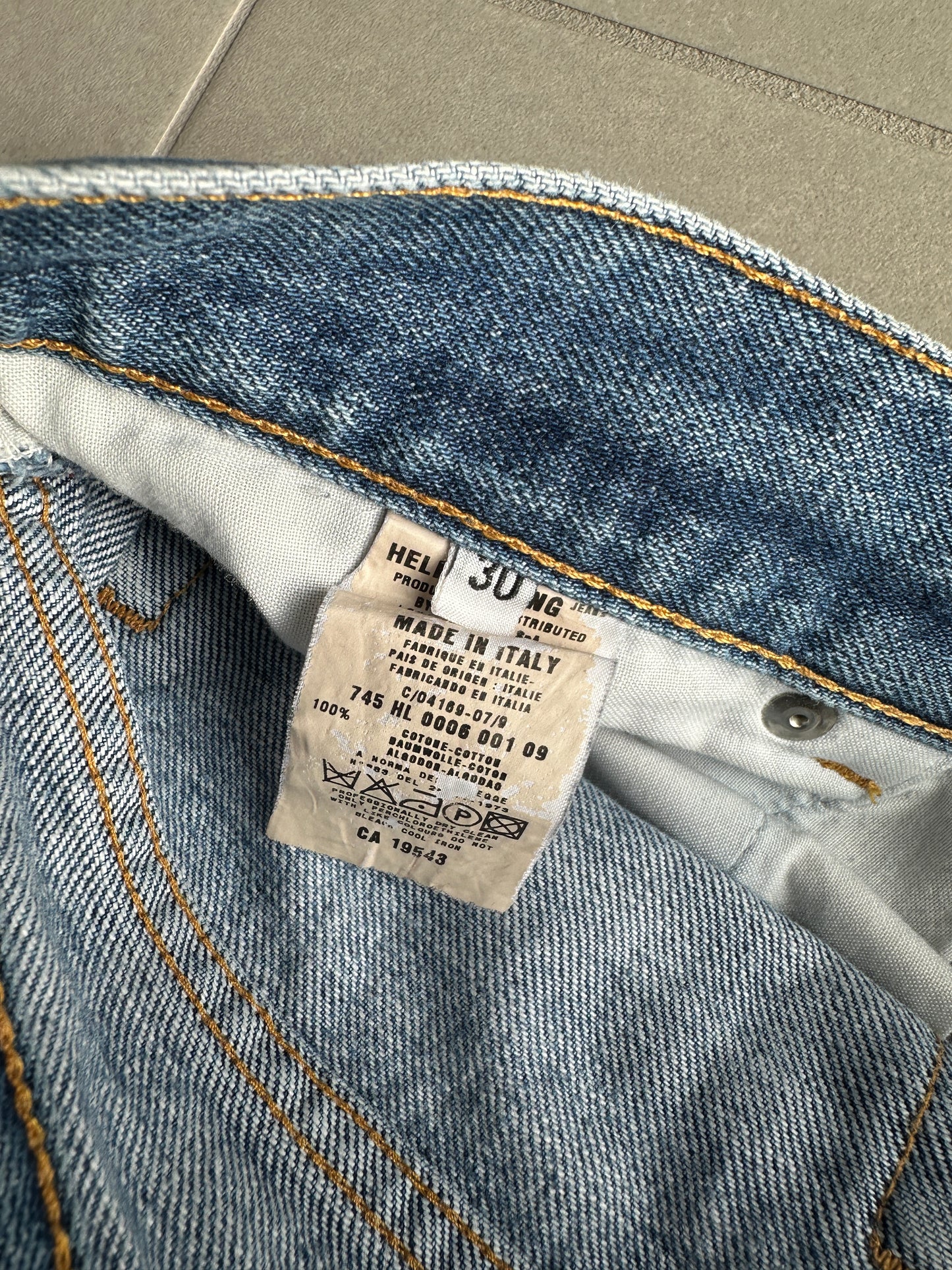 Helmut Lang Circa 2000’s  blue washed bootcut denim