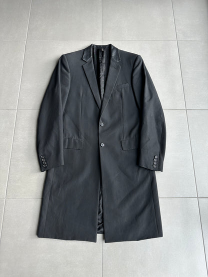 Dior Homme SS02 "red/boys don't cry" Leather collar wool coat