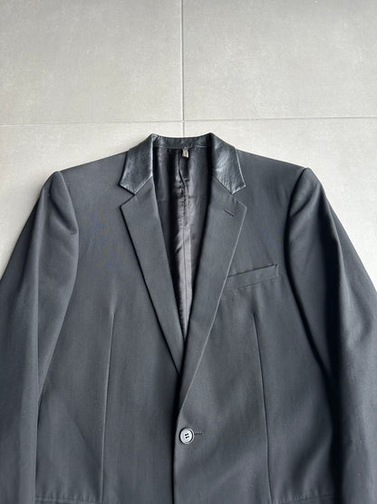 Dior Homme SS02 "red/boys don't cry" Leather collar wool coat