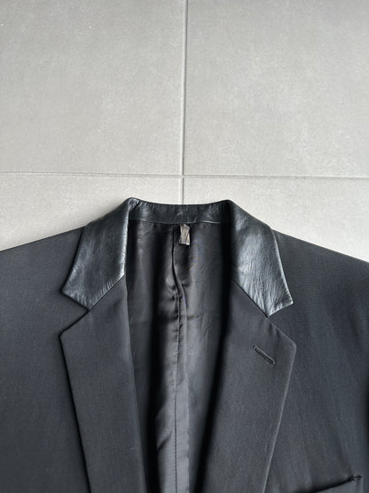 Dior Homme SS02 "red/boys don't cry" Leather collar wool coat