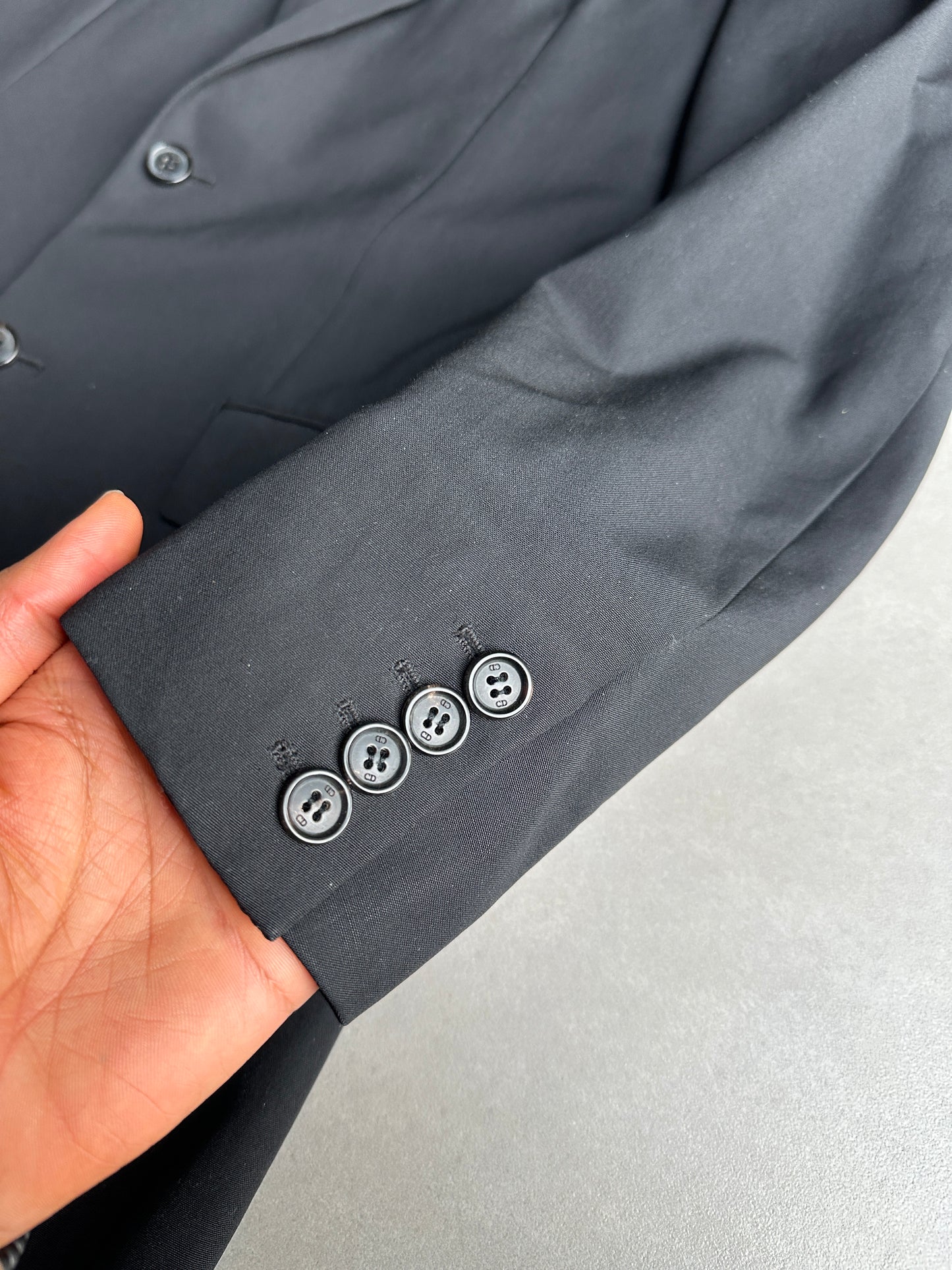 Dior Homme SS02 "red/boys don't cry" Leather collar wool coat