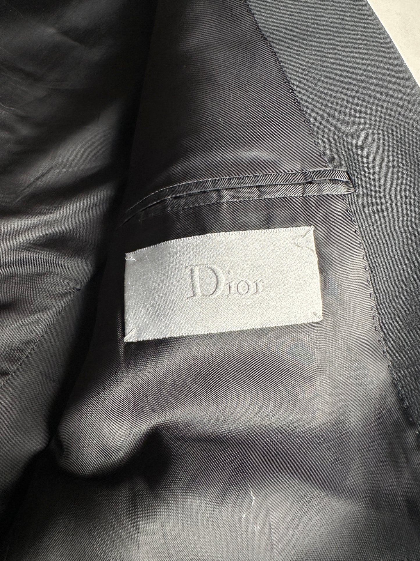 Dior Homme SS02 "red/boys don't cry" Leather collar wool coat