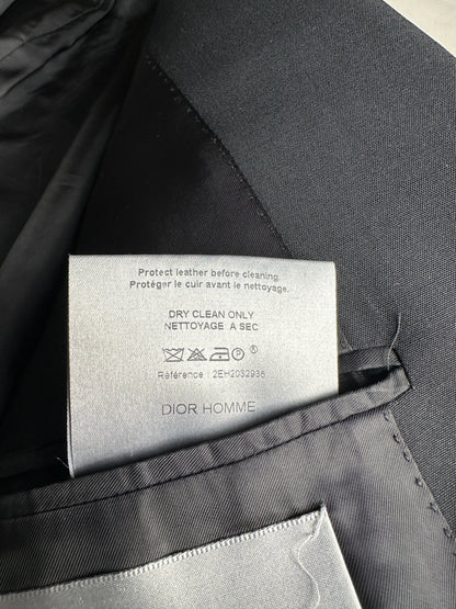 Dior Homme SS02 "red/boys don't cry" Leather collar wool coat