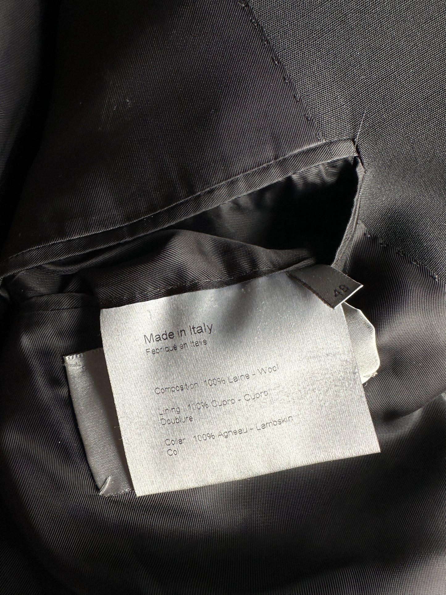 Dior Homme SS02 "red/boys don't cry" Leather collar wool coat