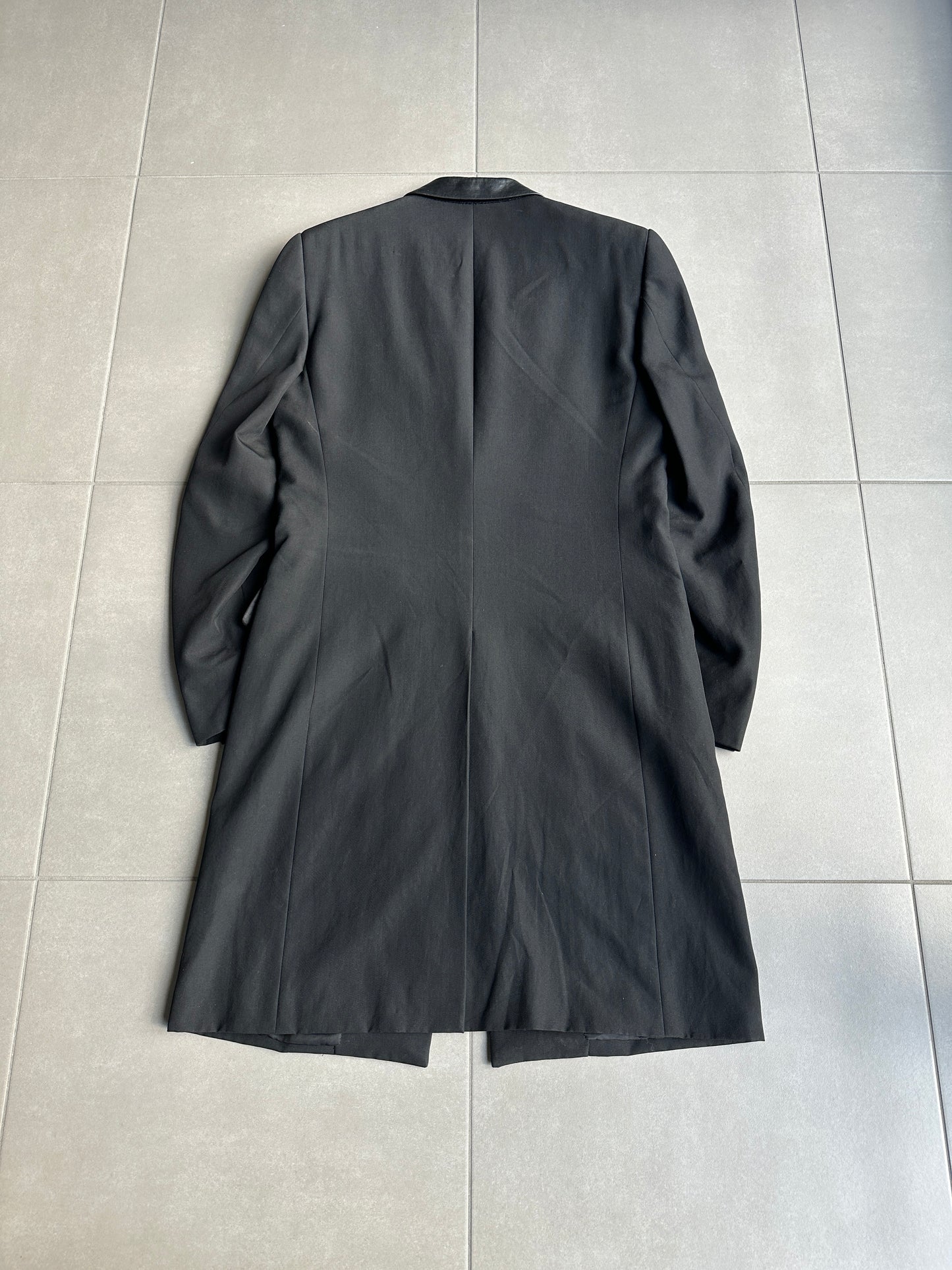 Dior Homme SS02 "red/boys don't cry" Leather collar wool coat
