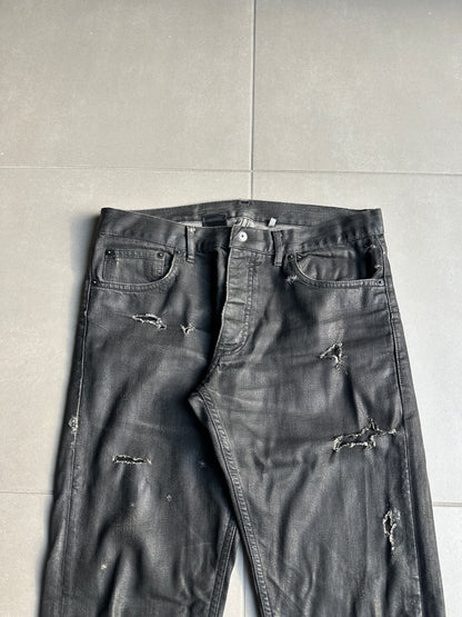 Dior Homme SS04 “STRIP” distressed waxed denim