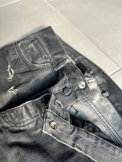 Dior Homme SS04 “STRIP” distressed waxed denim