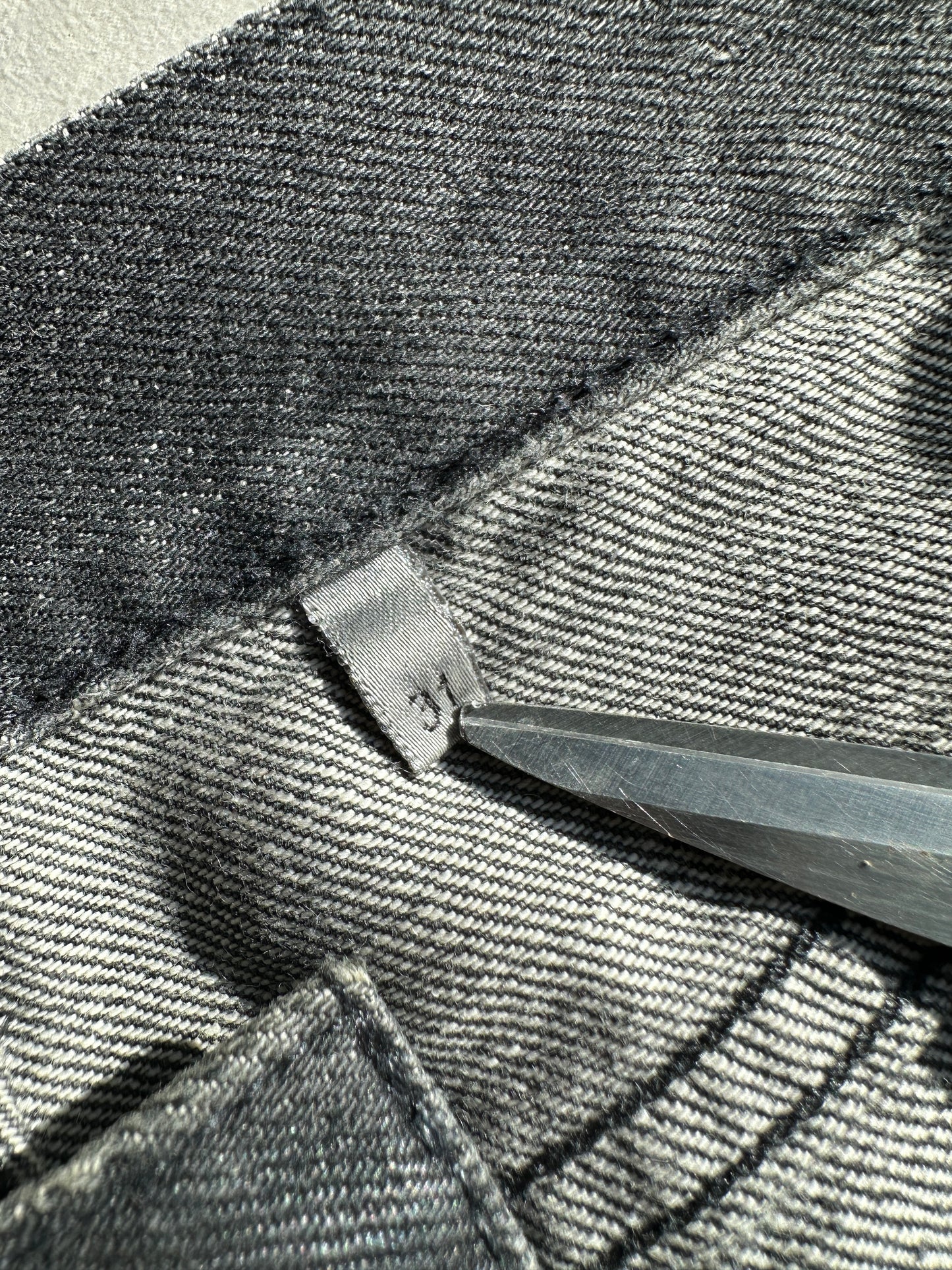 Dior Homme SS04 “STRIP” distressed waxed denim