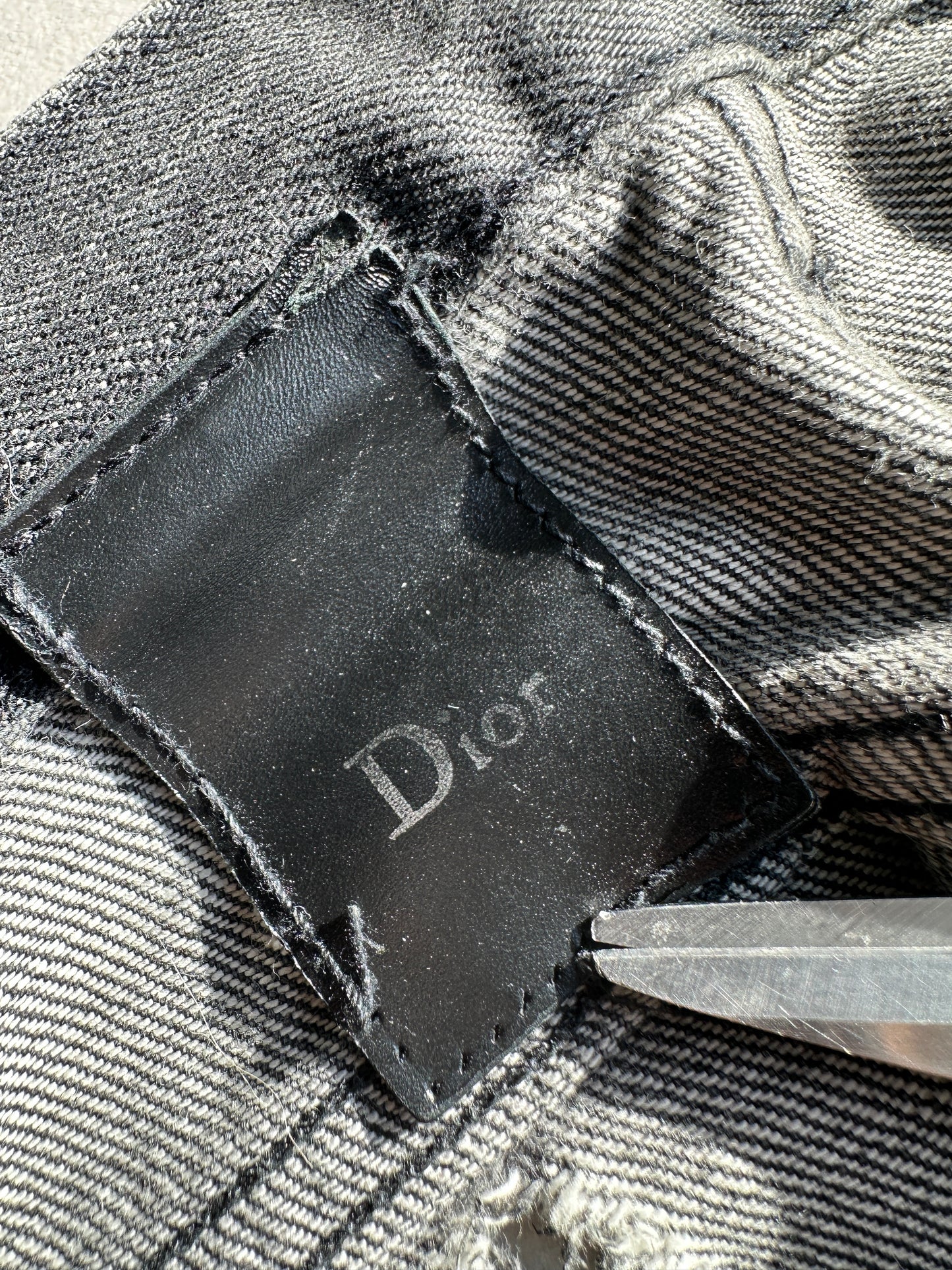 Dior Homme SS04 “STRIP” distressed waxed denim