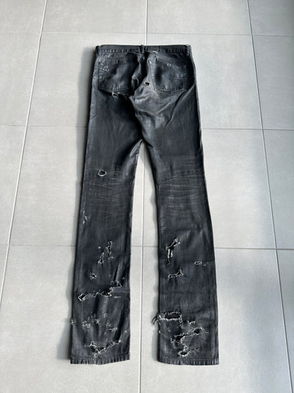 Dior Homme SS04 “STRIP” distressed waxed denim