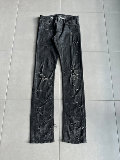 Dior Homme SS04 “STRIP” distressed waxed denim