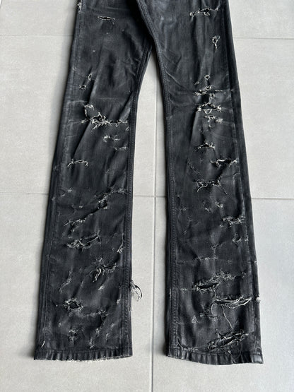 Dior Homme SS04 “STRIP” distressed waxed denim