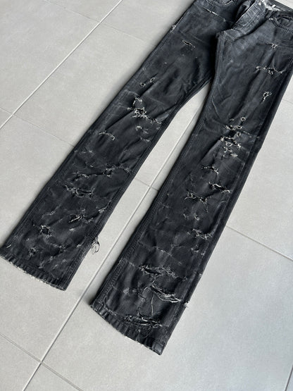 Dior Homme SS04 “STRIP” distressed waxed denim