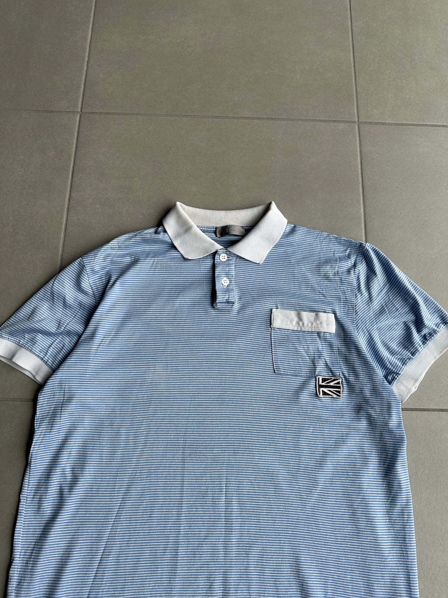 Dior Homme SS06 striped union jack polo shirt