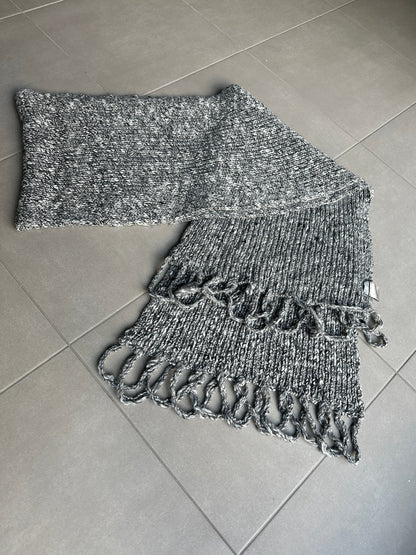 Dior Homme AW07 “Navigate” Alpaca blend big fringe shawl