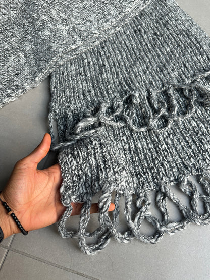 Dior Homme AW07 “Navigate” Alpaca blend big fringe shawl