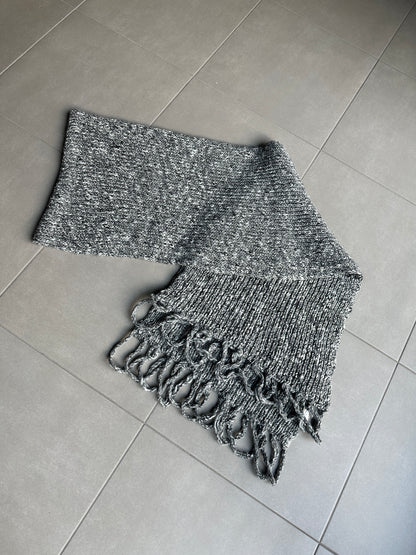 Dior Homme AW07 “Navigate” Alpaca blend big fringe shawl