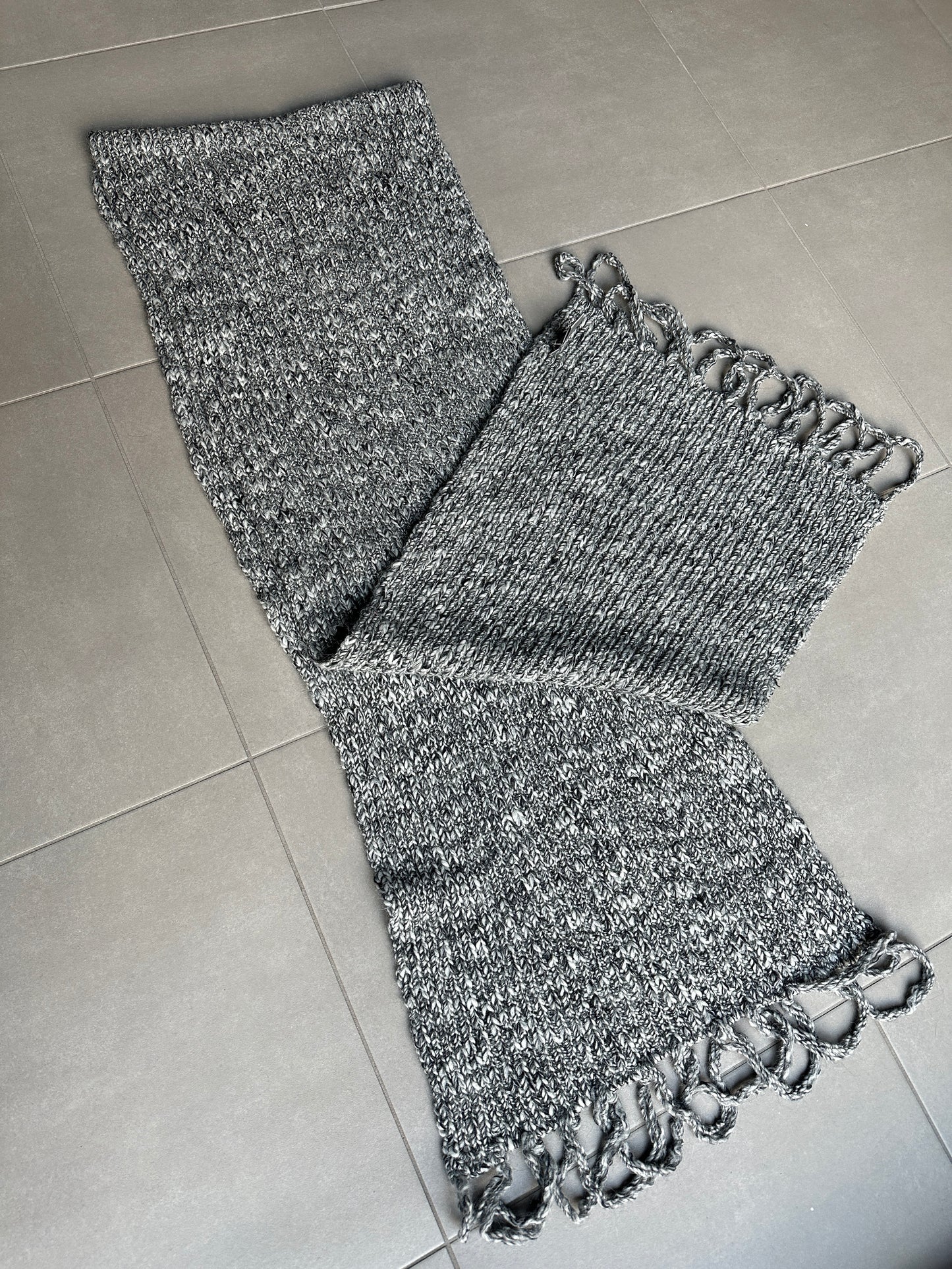 Dior Homme AW07 “Navigate” Alpaca blend big fringe shawl