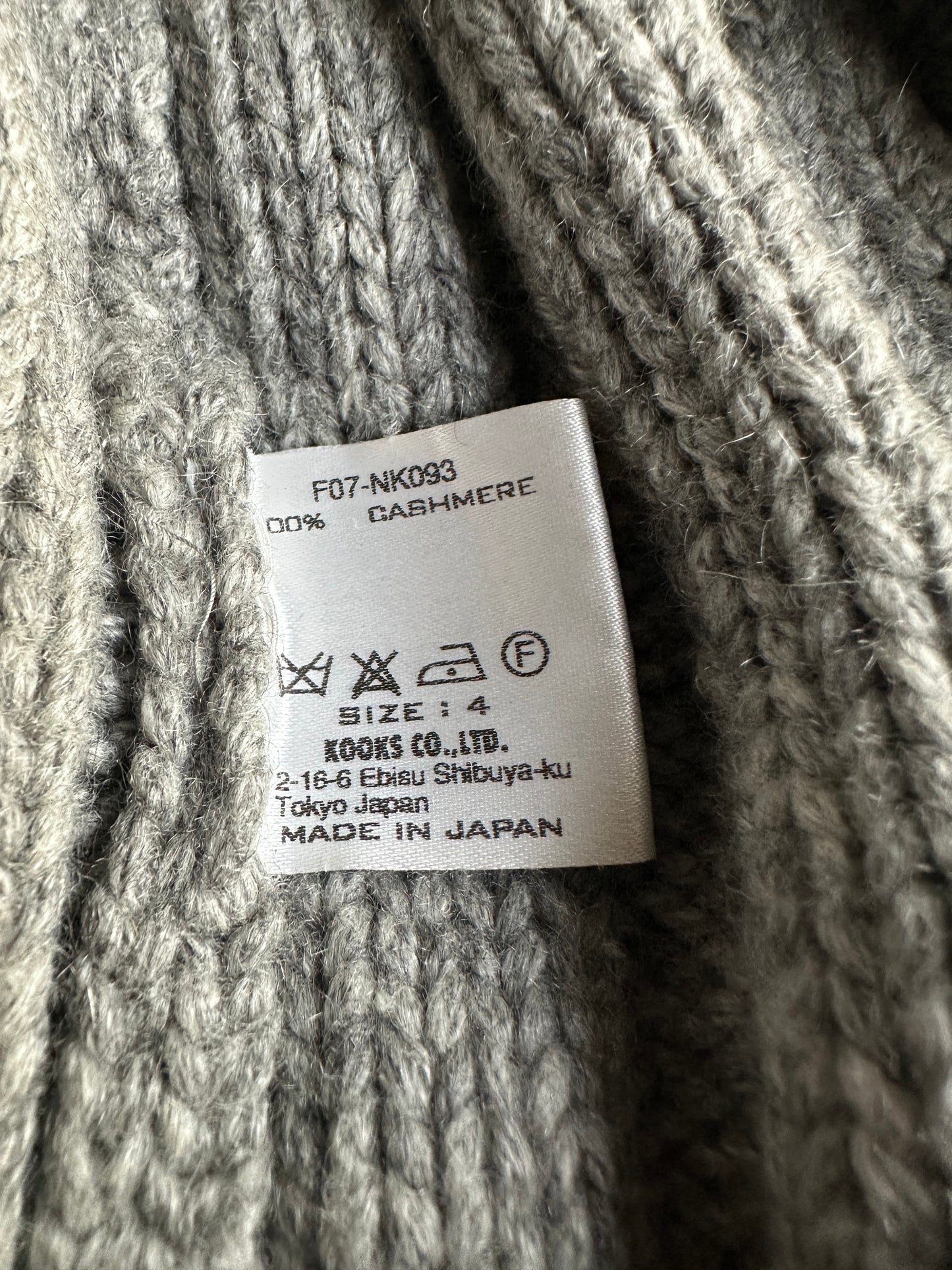 Number Nine AW07 “Love God Murder” cashmere heavy cardigan