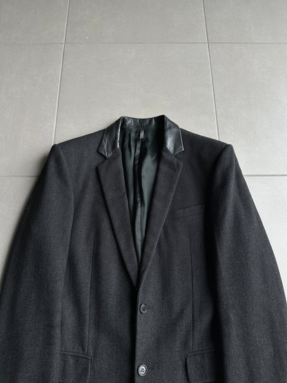 Dior Homme AW01 “Solitaire” Leather trimmed collar coat