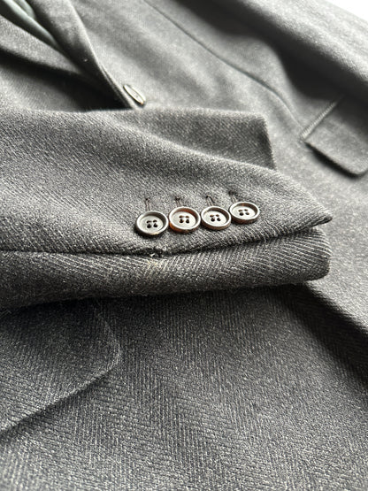 Dior Homme AW01 “Solitaire” Leather trimmed collar coat