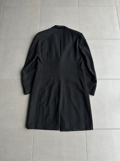 Dior Homme AW01 “Solitaire” Leather trimmed collar coat