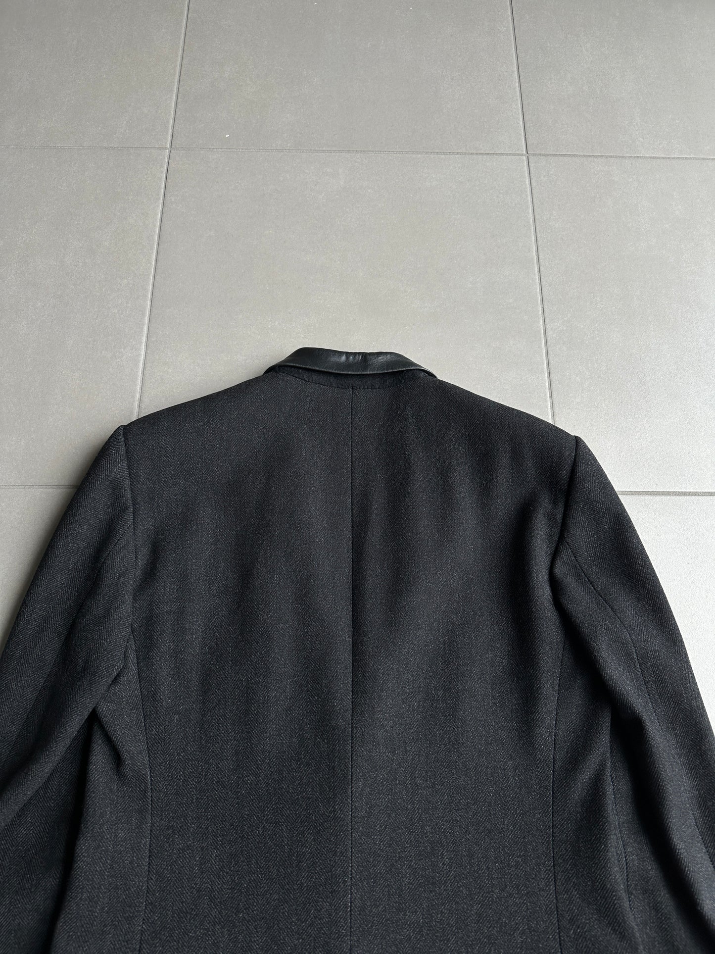 Dior Homme AW01 “Solitaire” Leather trimmed collar coat