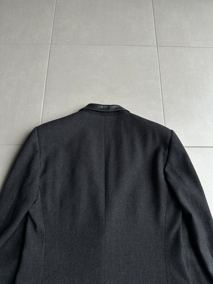 Dior Homme AW01 “Solitaire” Leather trimmed collar coat