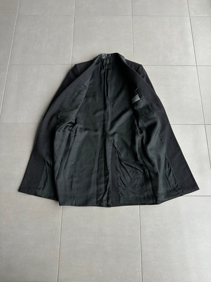 Dior Homme AW01 “Solitaire” Leather trimmed collar coat