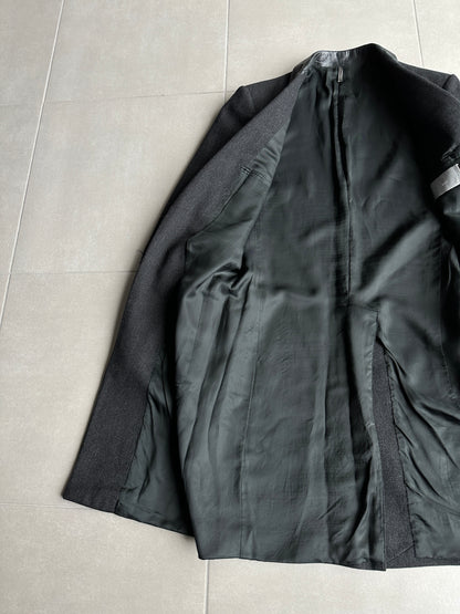 Dior Homme AW01 “Solitaire” Leather trimmed collar coat